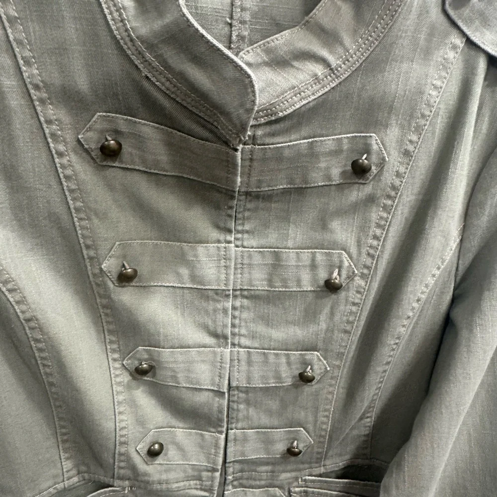 DKNY Jeans Camo Green Military-Style Button Front Jacket Size XL - Picture 4 of 16